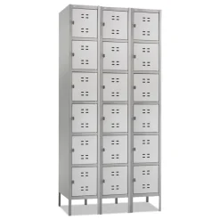 Safco 36 in. x 18 in. x 78 in. Three-Column Box Locker - Two-Tone Gray