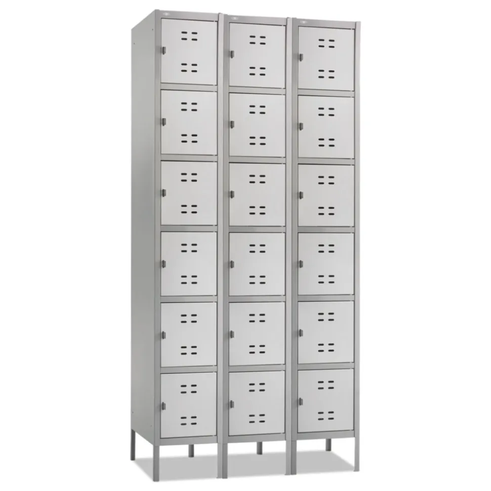 Safco 36 in. x 18 in. x 78 in. Three-Column Box Locker - Two-Tone Gray