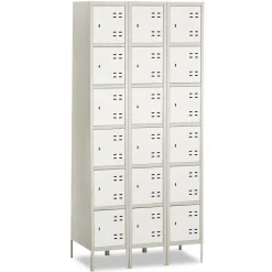 Safco 36 in. x 18 in. x 78 in. Three-Column Box Locker - Two-Tone Gray