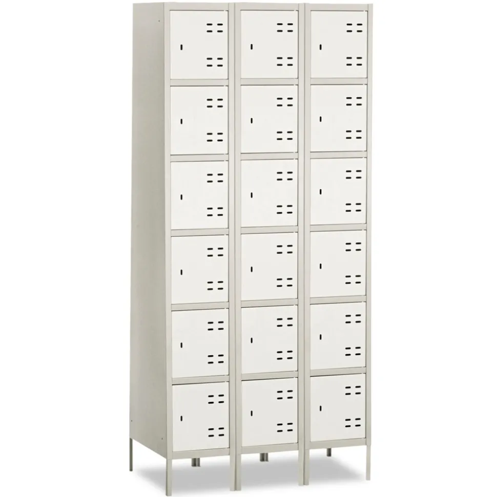 Safco 36 in. x 18 in. x 78 in. Three-Column Box Locker - Two-Tone Gray
