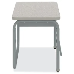 Safco 27.75 in. x 19.75 in. x 22 in. to 30 in. AlphaBetter 2.0 Height-Adjustable Student Desk with Pendulum Bar and Book Box - Pebble Gray