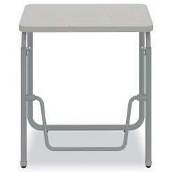 Safco 27.75 in. x 19.75 in. x 29 in. to 43 in. AlphaBetter 2.0 Height-Adjustable Student Desk with Pendulum Bar and Book Box - Pebble Gray