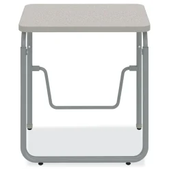 Safco 27.75 in. x 19.75 in. x 29 in. to 43 in. AlphaBetter 2.0 Height-Adjustable Student Desk with Pendulum Bar and Book Box - Pebble Gray