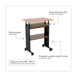 Safco 29.5 in. x 22 in. x 35 in. to 49 in. Muv Stand-Up Adjustable-Height Desk - Gray