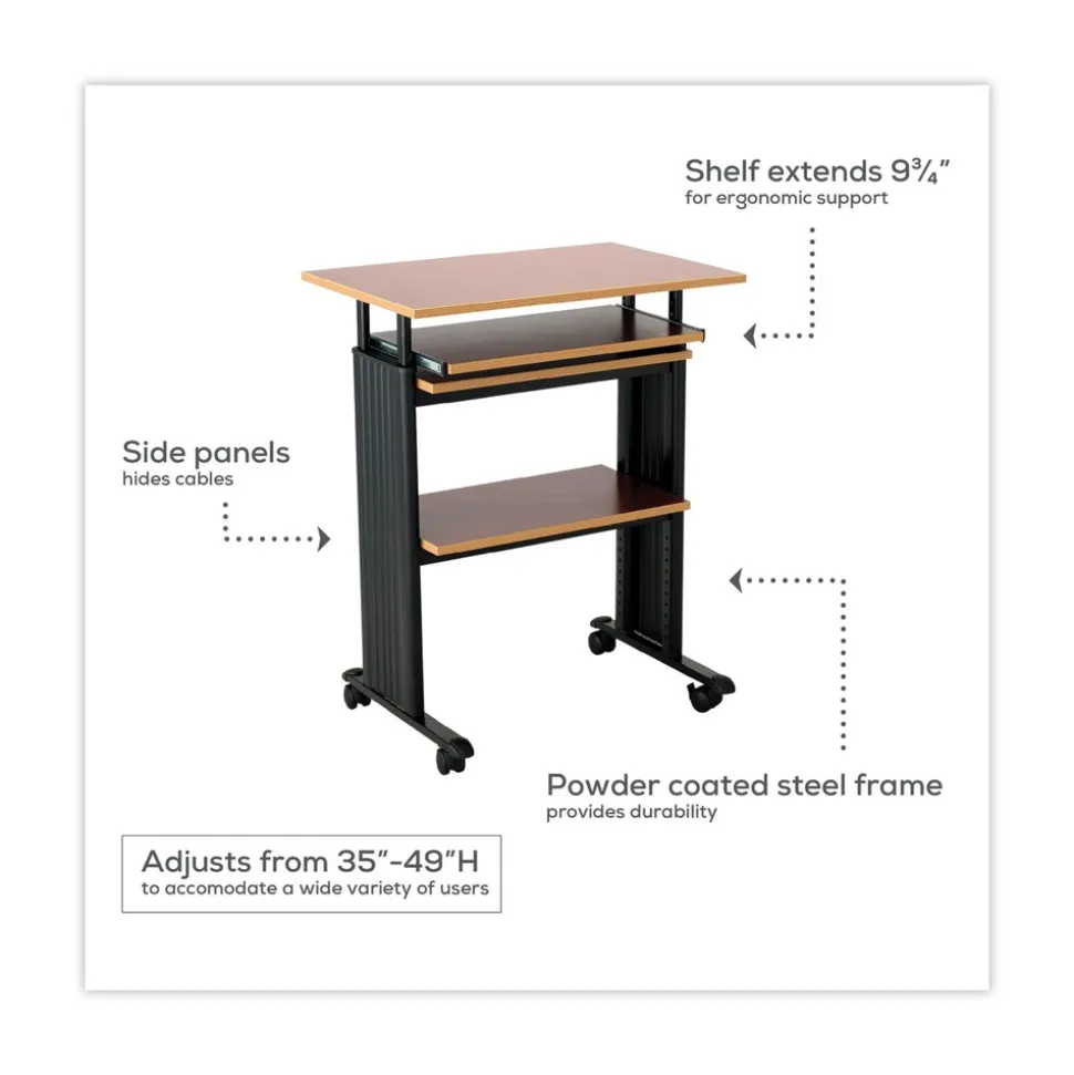 Safco 29.5 in. x 22 in. x 35 in. to 49 in. Muv Stand-Up Adjustable-Height Desk - Gray