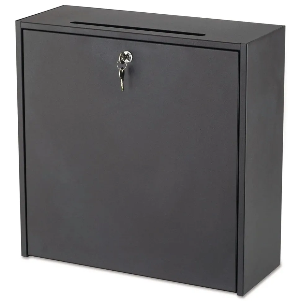 Safco 18 in. x 7 in. x 18 in. Wall-Mountable Interoffice Mailbox - Black