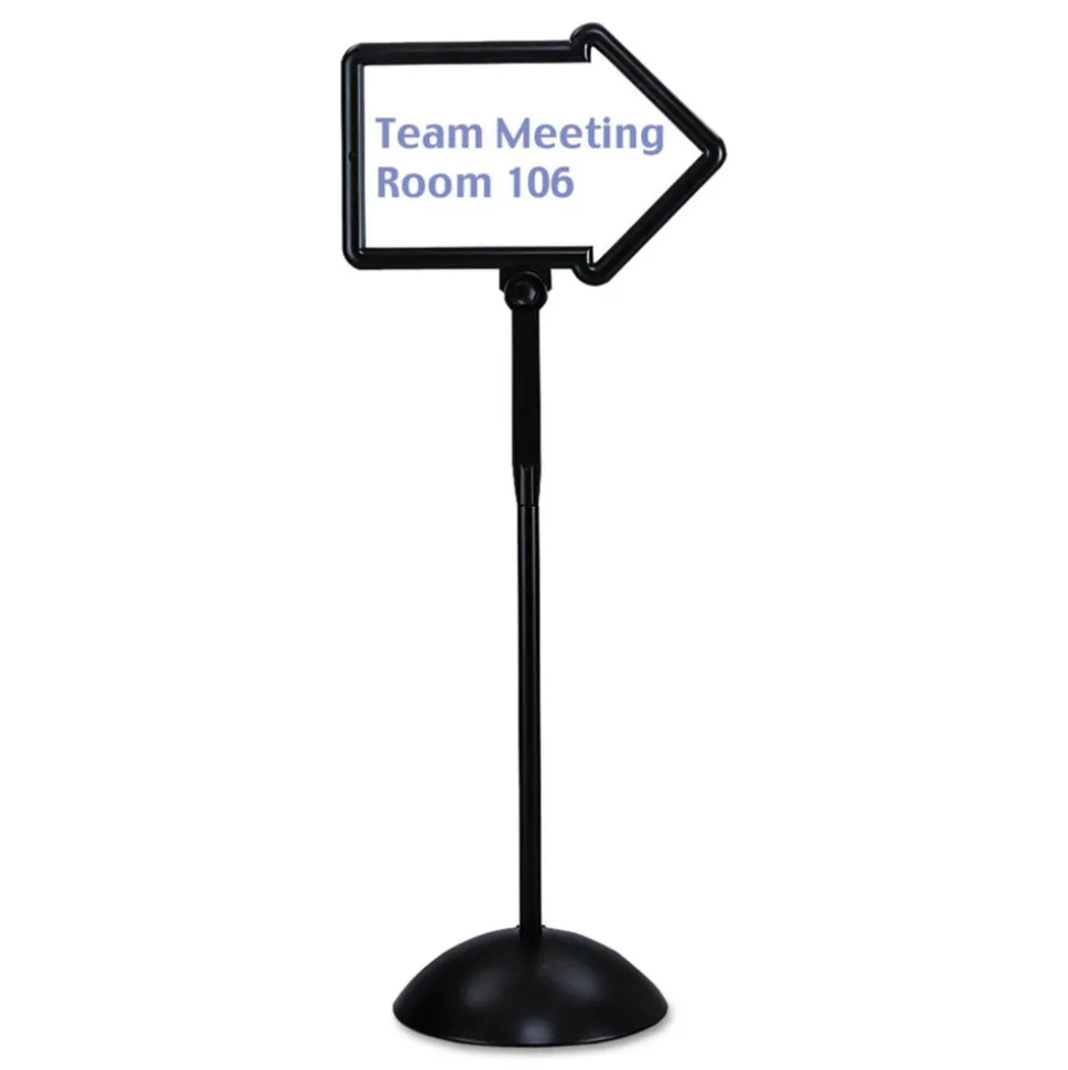 Safco 25.5 in. x 17.75 in. x 64.25 in. WriteWay Two-Sided Dry Erase Standing Message Sign - White Surface/Black Frame