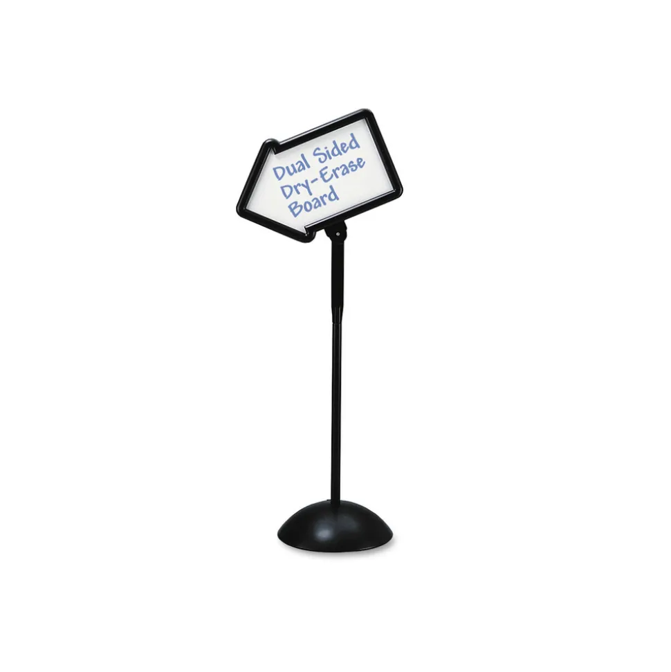 Safco 25.5 in. x 17.75 in. x 64.25 in. WriteWay Two-Sided Dry Erase Standing Message Sign - White Surface/Black Frame