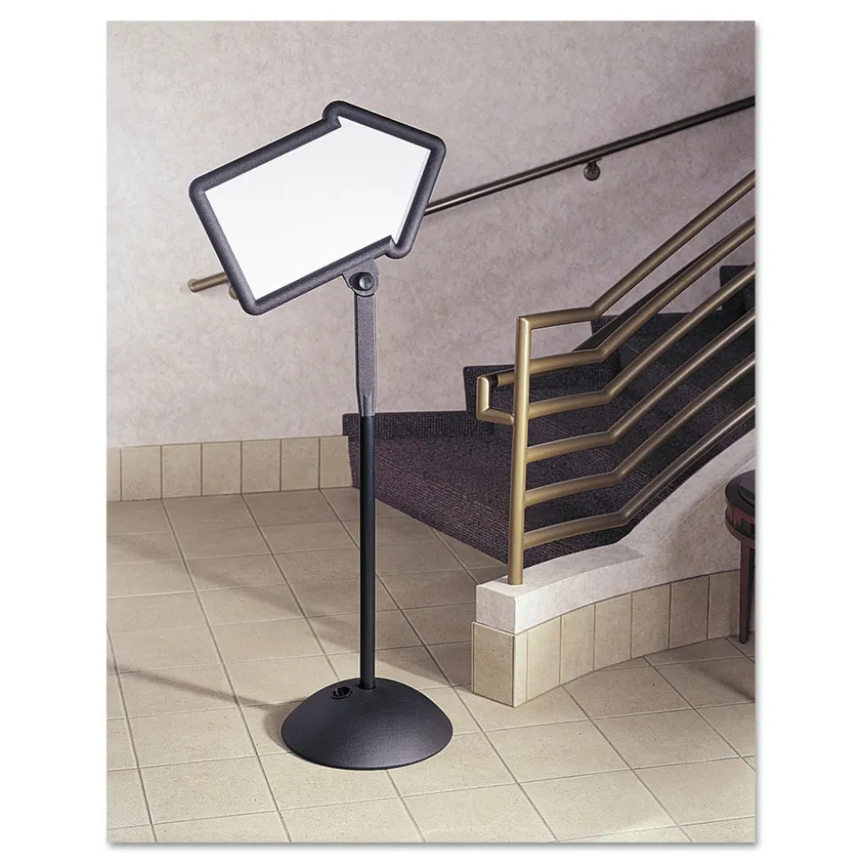 Safco 25.5 in. x 17.75 in. x 64.25 in. WriteWay Two-Sided Dry Erase Standing Message Sign - White Surface/Black Frame