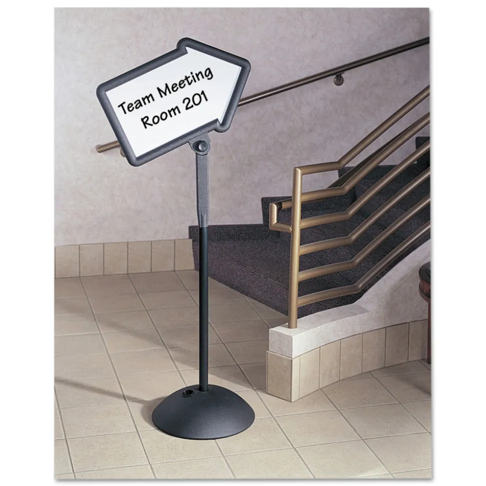 Safco 25.5 in. x 17.75 in. x 64.25 in. WriteWay Two-Sided Dry Erase Standing Message Sign - White Surface/Black Frame