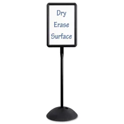 Safco 14.25 in. x 22.5 in. x 65 in. WriteWay Two-Sided Dry Erase Standing Message Sign - White Surface/Black Frame