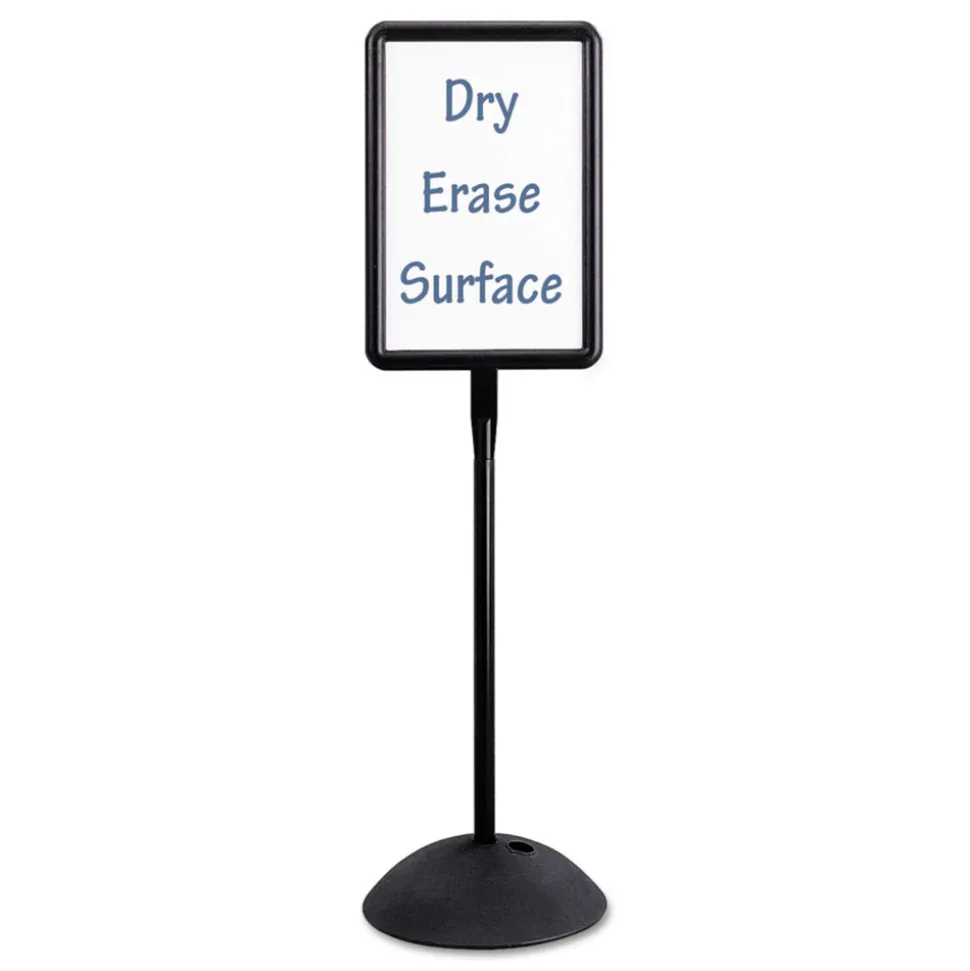 Safco 14.25 in. x 22.5 in. x 65 in. WriteWay Two-Sided Dry Erase Standing Message Sign - White Surface/Black Frame