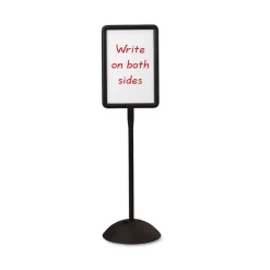 Safco 14.25 in. x 22.5 in. x 65 in. WriteWay Two-Sided Dry Erase Standing Message Sign - White Surface/Black Frame