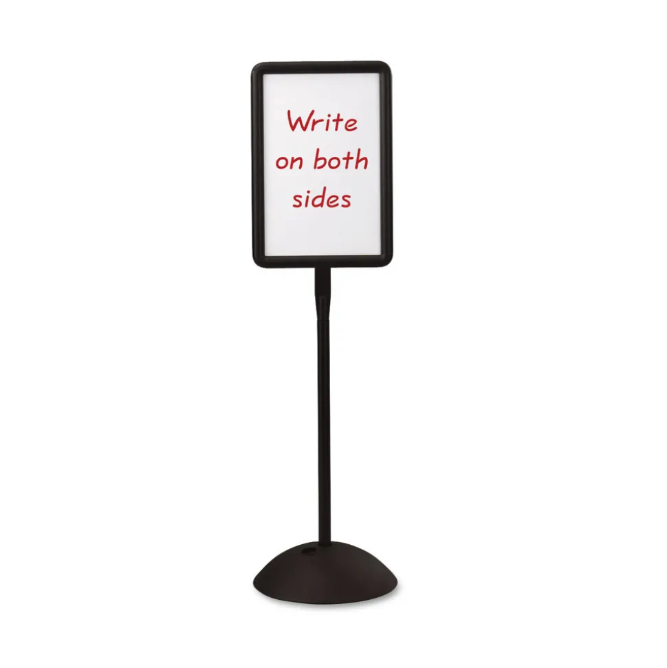 Safco 14.25 in. x 22.5 in. x 65 in. WriteWay Two-Sided Dry Erase Standing Message Sign - White Surface/Black Frame