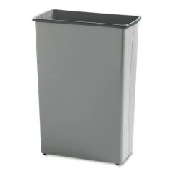 Safco 88 Quart Steel Square and Rectangular Wastebasket - Charcoal