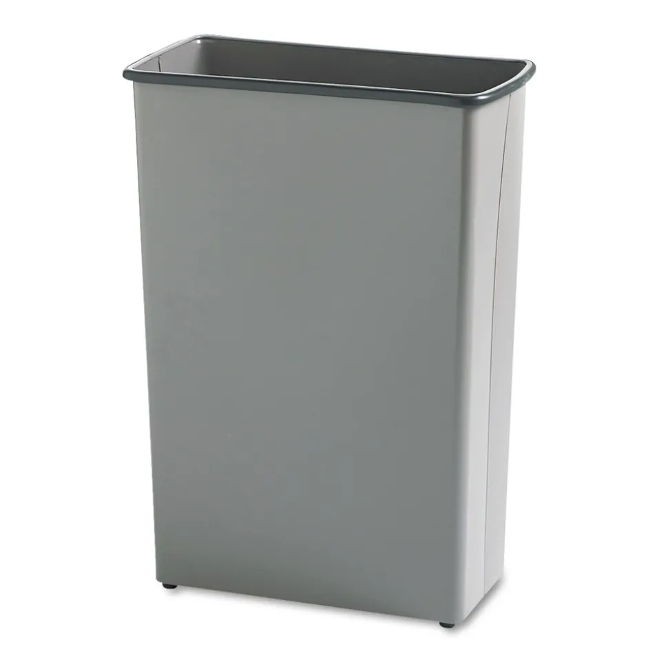 Safco 88 Quart Steel Square and Rectangular Wastebasket - Charcoal