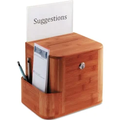 Safco 10 x 8 x 14 Bamboo Suggestion Boxes - Cherry