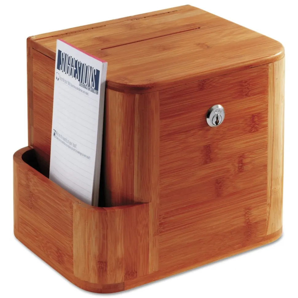 Safco 10 x 8 x 14 Bamboo Suggestion Boxes - Cherry