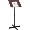 Safco 21 x 21 x 29.5 to 46 Adjustable Speaker Stand - Mahogany/Black