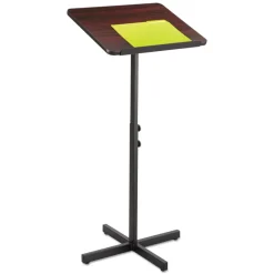 Safco 21 x 21 x 29.5 to 46 Adjustable Speaker Stand - Mahogany/Black