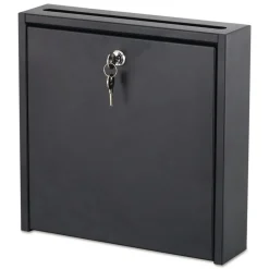 Safco 12 x 3 x 12 Wall-Mountable Interoffice Mailbox - Black