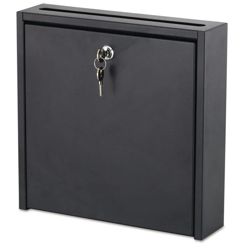 Safco 12 x 3 x 12 Wall-Mountable Interoffice Mailbox - Black