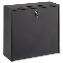Safco 12 x 3 x 12 Wall-Mountable Interoffice Mailbox - Black