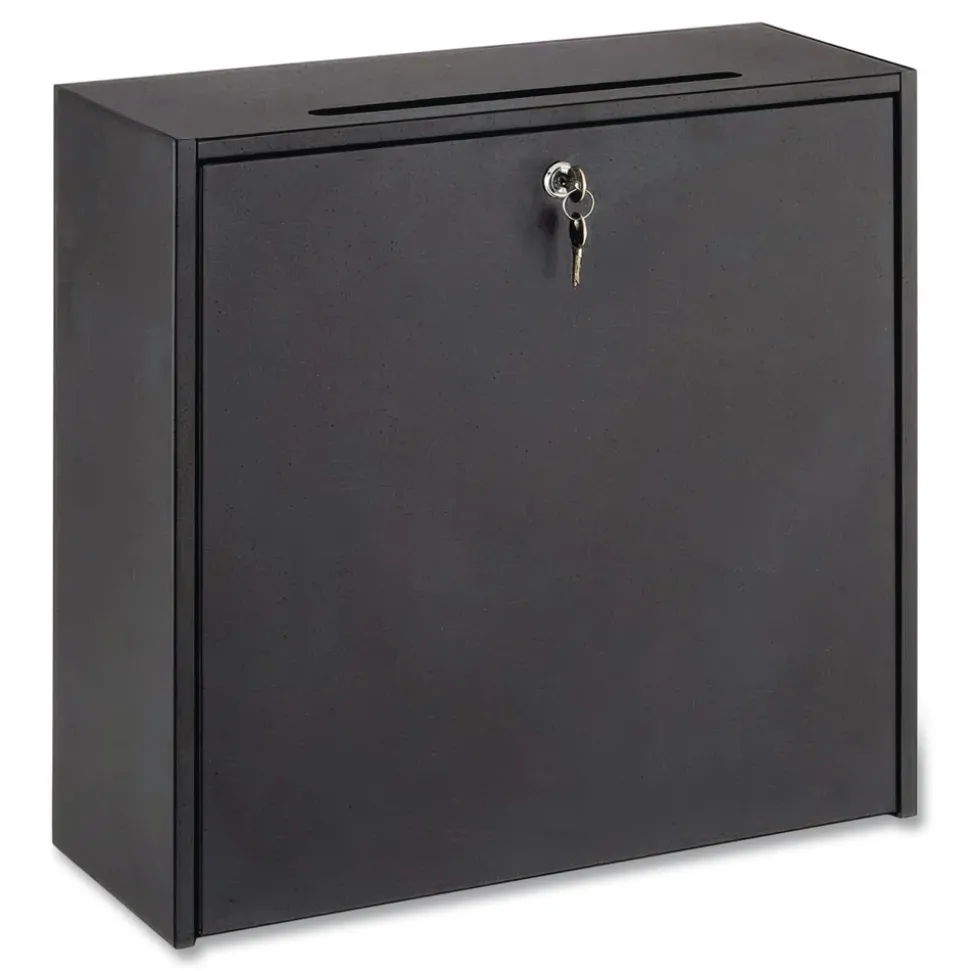 Safco 12 x 3 x 12 Wall-Mountable Interoffice Mailbox - Black