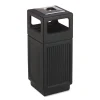 Safco Canmeleon 15-Gallon Polyethylene Recessed Panel Receptacles - Black