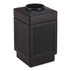 Safco Canmeleon 15-Gallon Polyethylene Recessed Panel Receptacles - Black