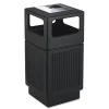 Safco Canmeleon 38-Gallon Polyethylene Recessed Panel Receptacles - Black
