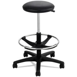 Safco Extended-Height Lab Stool, Backless, Supports Up To 250 Lb, 22-in To 32-in Seat Height, Black