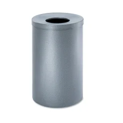 Safco 35-Gallon Open-Top Steel Waste Receptacle - Black Speckle