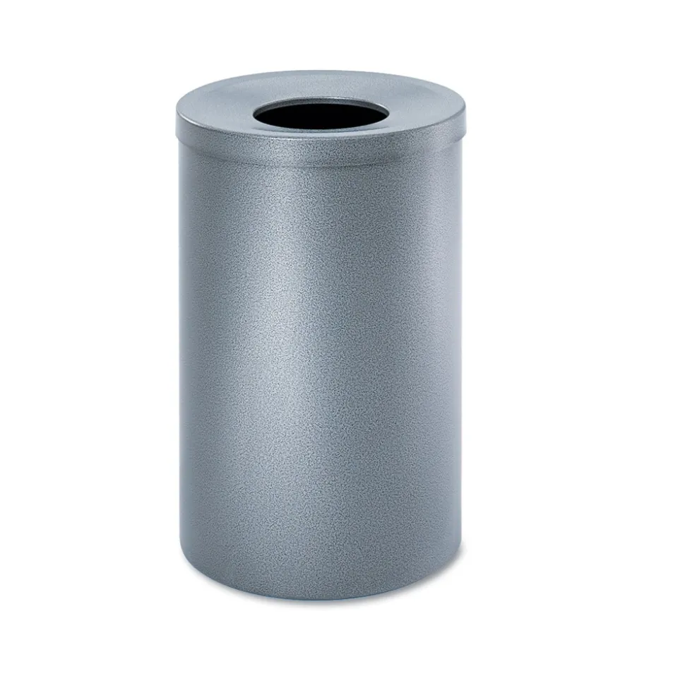 Safco 35-Gallon Open-Top Steel Waste Receptacle - Black Speckle