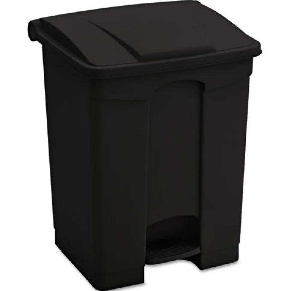 Safco 17-Gallon Plastic Step-On Receptacle - Black