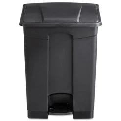 Safco 17-Gallon Plastic Step-On Receptacle - Black