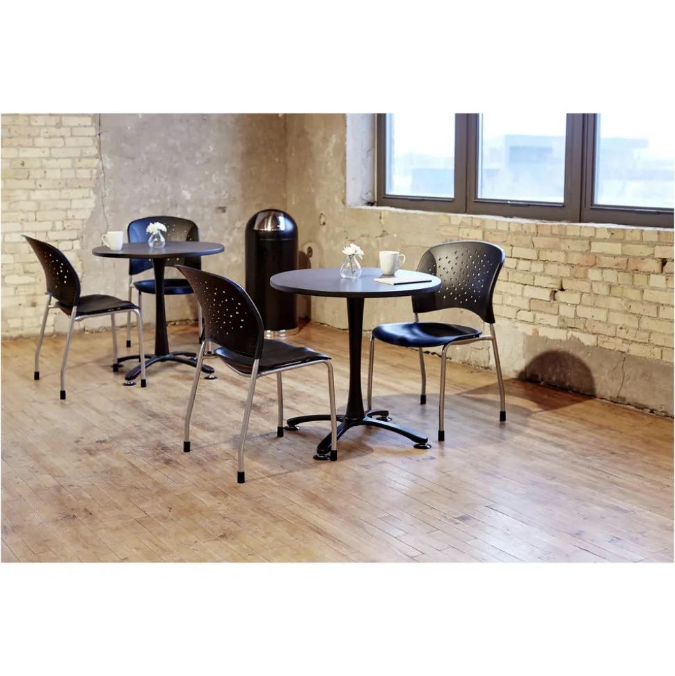 Safco 15-Gallon Steel Dome Top Receptacle with Spring-Loaded Door - Black