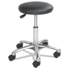 Safco Height-Adjustable Lab Stool, Backless, Supports Up To 250 Lbs., 16-in To 21-in Seat Height, Black Seat, Chrome Base