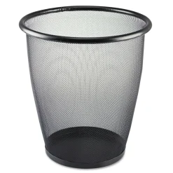 Safco Onyx 5-Gallon Round Steel Mesh Wastebasket - Black