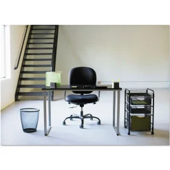 Safco Onyx 5-Gallon Round Steel Mesh Wastebasket - Black