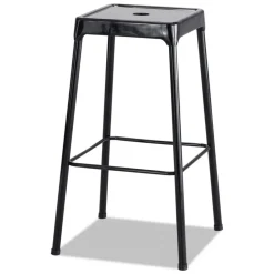 Safco Supports Up to 250 lbs. 29 in. Seat Height Bar-Height Steel Stool, Backless - Black