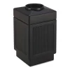 Safco Top-Open 38 Gallon Polyethylene Canmeleon Recessed Panel Receptacles - Black