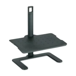 Safco 20.5w x 14.5d x 3.5 to 21.5h Height-Adjustable Footrest - Black