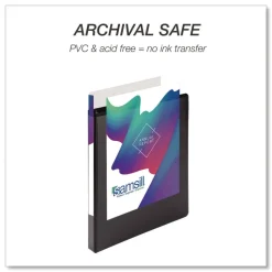 Samsill 11.5 in. x 8.5 in. 0.5 in. Capacity 3 Rings Durable D-Ring View Binders - Black (4/Pack)