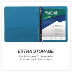 Samsill 8.5 in. x 5.5 in. 1 in. Capacity 3 Rings Economy Round Ring View Binder - Assorted (6/Carton)