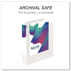 Samsill 11.5 in. x 8.5 in. 2 in. Capacity 3 Rings Durable D-Ring View Binders - White (4/Pack)
