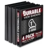 Samsill 11.5 in. x 8.5 in. 3 Rings 1 in. Capacity Durable D-Ring View Binders - Black (4/Pack)
