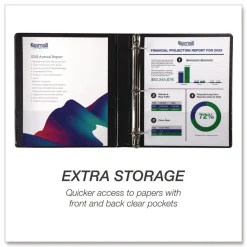 Samsill 11.5 in. x 8.5 in. 3 Rings 1 in. Capacity Durable D-Ring View Binders - Black (4/Pack)