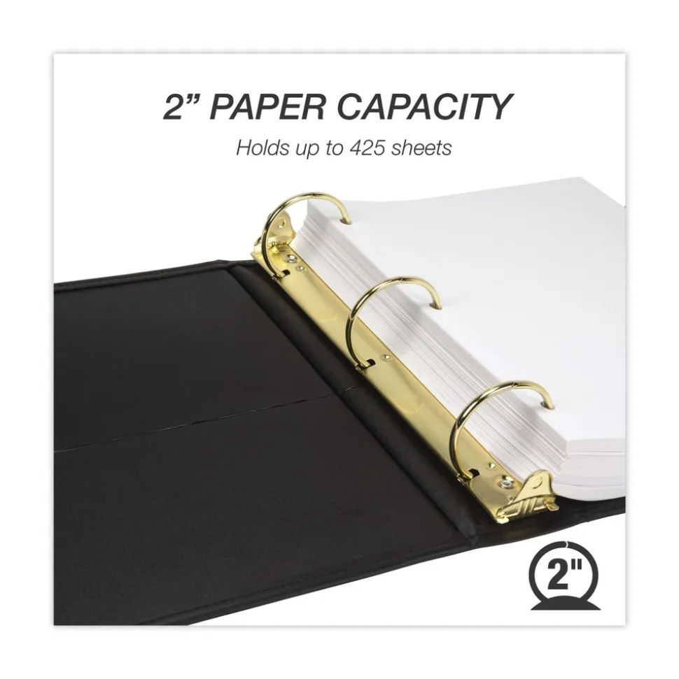 Samsill Classic Collection 11 in. x 8.5 in. 3 Rings 2 in. Capacity Ring Binder - Black