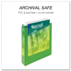 Samsill Earth's Choice Plant-Based 11 in. x 8.5 in. 1.5 in. Capacity 3 Rings Economy Round Ring View Binders - Lime (2/Pack)